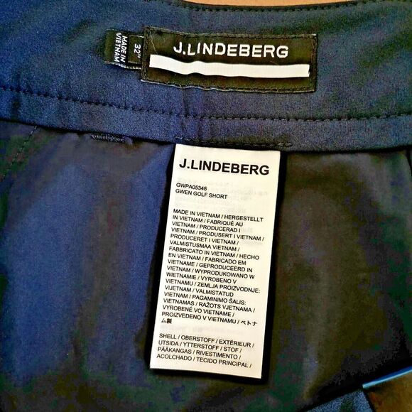 J. LINDEBERG Gwen Golf Shorts Size 32 Navy Blue Active Performance High Rise - Picture 6 of 7